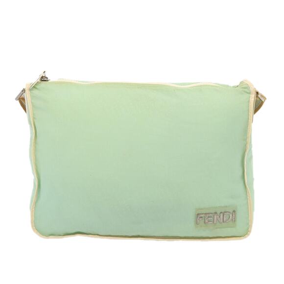 FENDI Zucchino Canvas Shoulder Bag Nylon Green - Picture 2 of 12